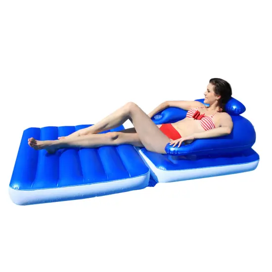 Northlight 74" Blue Convertible Lounge Chair Inflatable Swimming Pool Float {1}