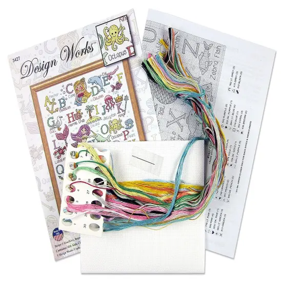 Design Works Counted Cross Stitch Kit 12"X16"-Mermaid ABC {4}