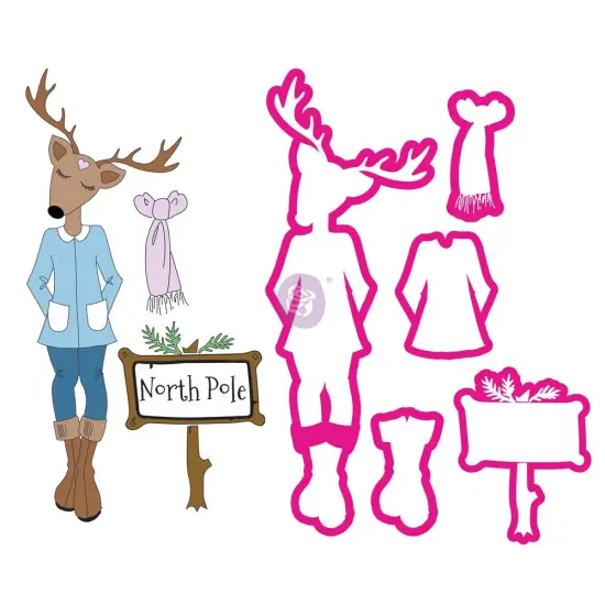 Prima Marketing Inc Jn Christmas Stamp & Dies Rudi 655350912383 {1}