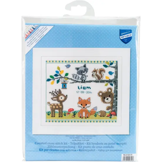 Vervaco Counted Cross Stitch Kit 11.25"X9.5"-Forest Animals Record On Aida {1}