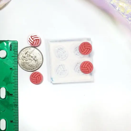 Volleyball Stud Earring Silicone Mold (B12) {2}