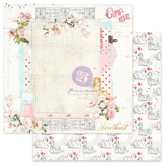 Love Notes Collection 12x12 Sheet - Cupid's Heart - 10 sheet 12"x12" w foil details {1}