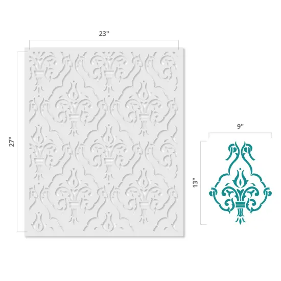 Diamond Wallpaper Wall Stencil | 3424 by Designer Stencils | Pattern Stencils | Reusable Stencils for Painting | Safe & Reusable Template for Wall Decor | Try This Stencil Instead of a Wallpaper | Easy to Use & Clean Art Stencil Pattern {3}