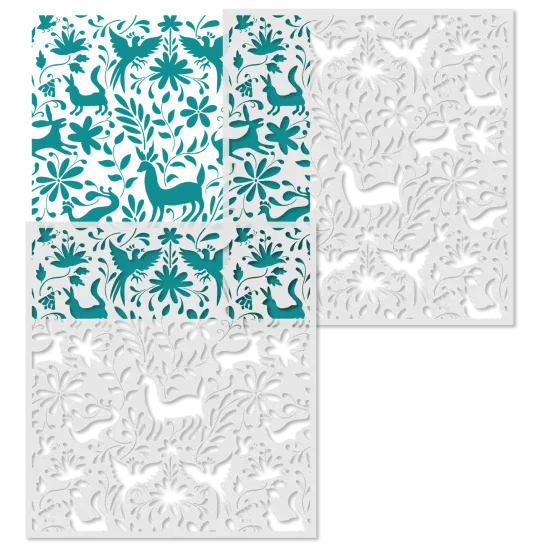 Otomi Animals All Over Wall Stencil | 3753 by Designer Stencils | Pattern Stencils | {4}