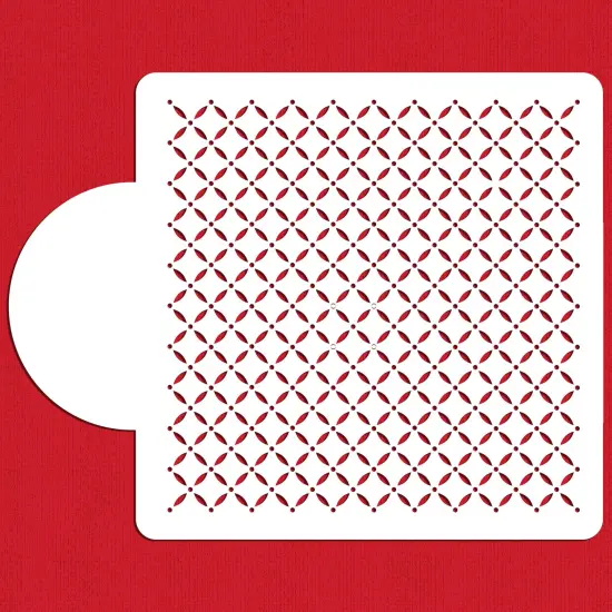 Tufted Lattice Miniprint Cake Stencil | C817 by Designer Stencils | Cake Decorating Tools | Baking Stencils for Royal Icing, Airbrush, Dusting Powder | Reusable Plastic Food Grade Stencil for Cakes | Easy to Use & Clean Cake Stencil {2}