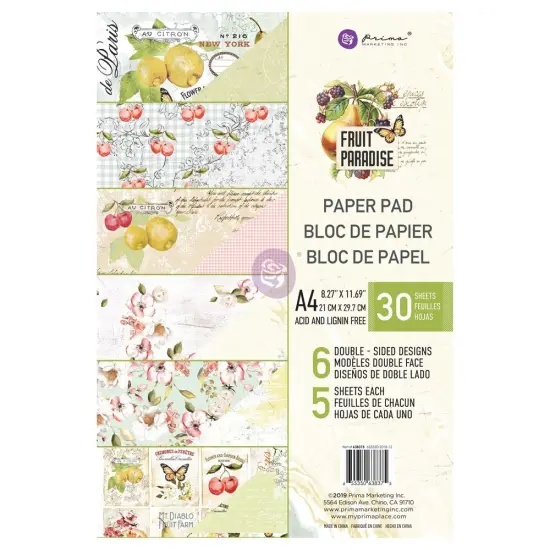 Prima Marketing Inc A4 Paper Pad-Fruit Paradise Collection 655350638375 {1}