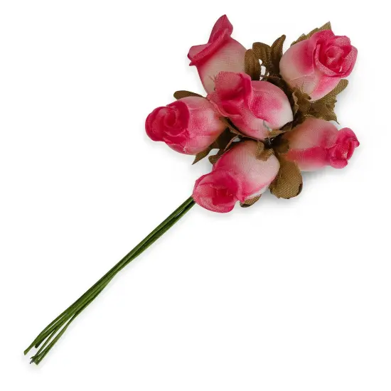 Vintage Fabric Flowers Fuchsia {1}