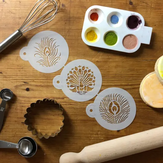 Peacock Cookie Stencil Set | C755 by Designer Stencils | Cookie Decorating Tools | {5}