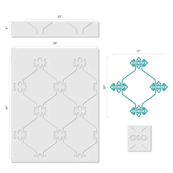 Chinese Lattice All Over Wall Stencil | 3723 by Designer Stencils | Reusable Stencils for Painting {3}