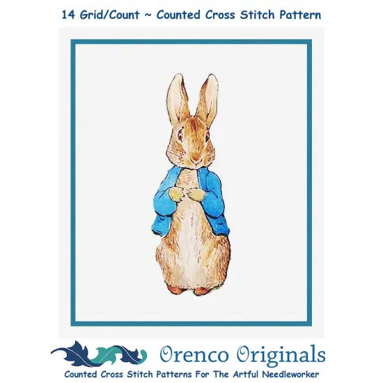 Peter Rabbit inspired by Beatrix Potter Counted Cross Stitch Pattern {1}