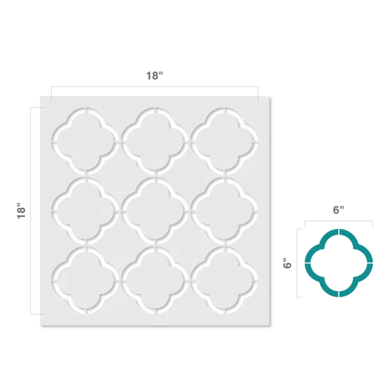 Embossing Quartrefoil Outline Wall Pattern Wall Stencil | 3661E by Designer Stencils | Pattern Stencils | Reusable Stencils for Painting | Safe & Reusable Template for Wall Decor | Try This Stencil Instead of a Wallpaper | Easy to Use & Clean {3}