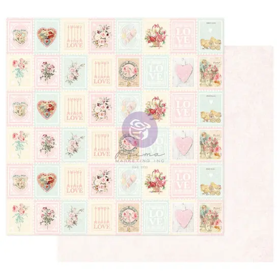 Prima Marketing Inc Magic Love Collection 12x12 Sheet - Love Stamps - 10 Sheet W/ Foil Details / Paper 655350996659 {1}