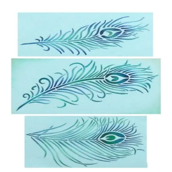 Peacock Feather Cake Stencil Set | C723 by Designer Stencils | Cake Decorating Tools | Baking Stencils for Royal Icing, Airbrush, Dusting Powder | Reusable Plastic Food Grade Stencil for Cakes | Easy to Use & Clean Cake Stencil {2}