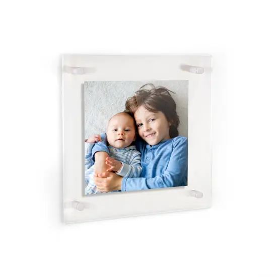 ArtToFrames 12x12 inches Floating Acrylic Frame (Full Frame is 16x16) with Choice of Chrome, Gold, Satin, White or Black Standoff Hardware {1}