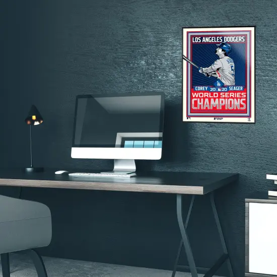 Phenom Gallery Los Angeles Dodgers Corey Seager 2020 World Series Champs 18" x 24" Serigraph {5}