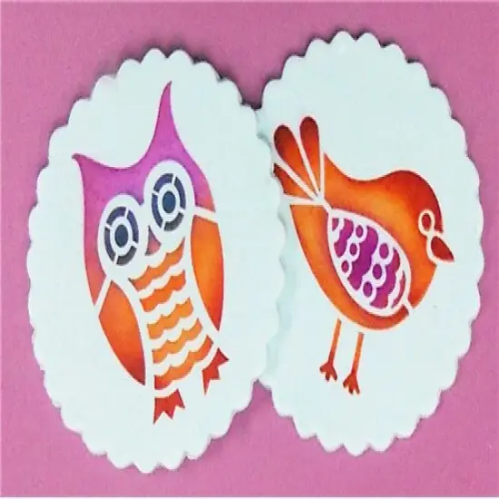 Retro Owl and Bird Cookie Stencils | C764 by Designer Stencils | Cookie Decorating Tools | {2}