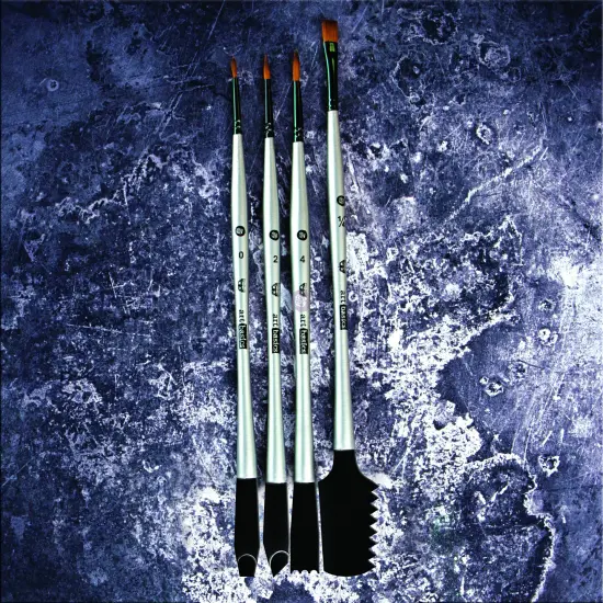 Prima Marketing Inc Art Basics: Double-Sided Texture Brushes Set 2 - 4 Pcs 655350963866 {1}