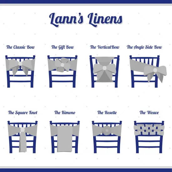 Lann's Linens - Elegant Satin Wedding/Party Chair Cover Sashes/Bows - Ribbon Tie Back Sash {3}