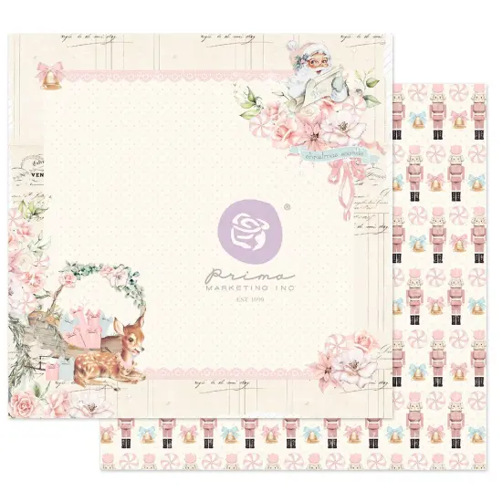 Prima Marketing Inc Christmas Sparkle Collection 12x12 Sheet - Pink Peppermint -, 12"x12" W/ Foil Detail 655350997694 (10 SHEETS) {1}