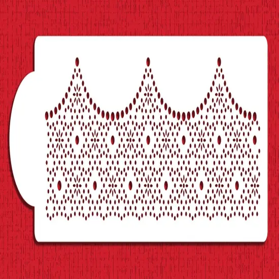 Ella's Pearl Embroidery Cake Stencil | C862 by Designer Stencils | Cake Decorating Tools | Baking Stencils for Royal Icing, Airbrush, Dusting Powder | Reusable Plastic Food Grade Stencil for Cakes | Easy to Use & Clean Cake Stencil {1}