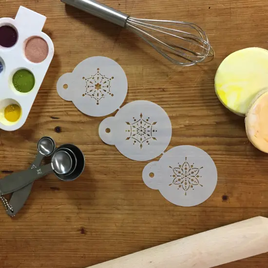 Mini Jeweled Snowflakes Cookie & Cupcake Stencil | C792 by Designer Stencils | Cookie Decorating Tools | {2}