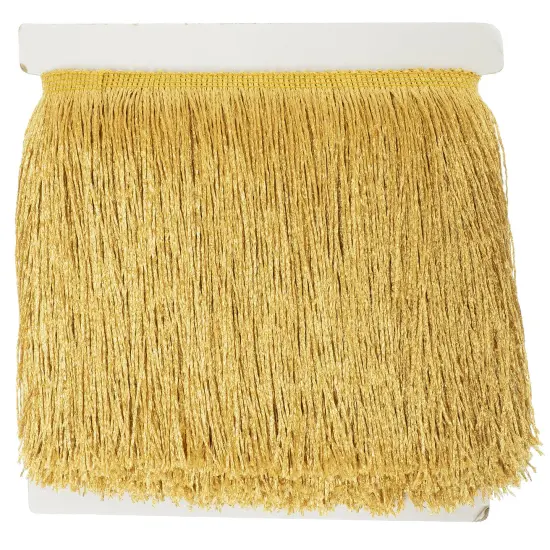 5 Yards of 6" Glitter Chainette Fringe Trim | 5 yard cut Metallic Gold {3}