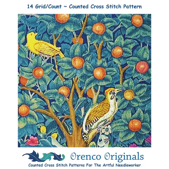 Tree of Life detail by Arts and Crafts Movement Founder William Morris Counted Cross Stitch Chart {1}