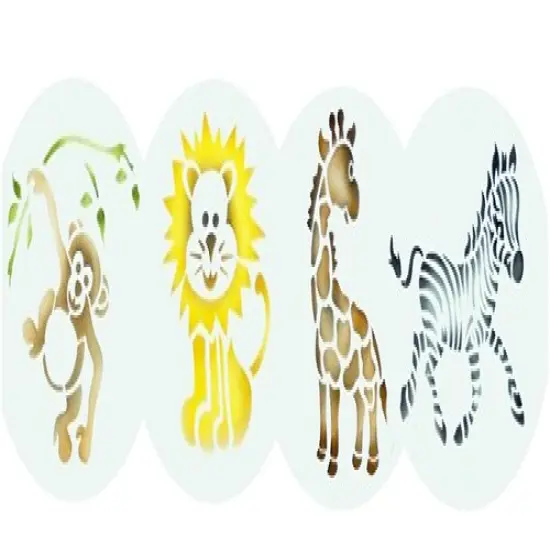Jungle Animals Cookie Stencil Set | C787 by Designer Stencils | Cookie Decorating Tools | Baking Stencils for Royal Icing, Airbrush, Dusting Powder | Reusable Plastic Food Grade Stencil for Cookies | Easy to Use & Clean Cookie Stencil {3}