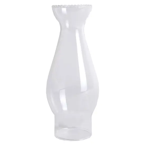 Clear Glass Lamp Chimney, Replacement Hurricane Globe Measures 2 Inch Diameter Base x 6 3/4 Inches High for Oil or Kerosene Lanterns, Crimp Top {1}