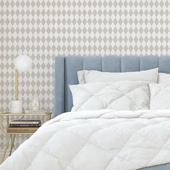 Small Harlequin Wallpaper Design Wall Stencil | 2696 by Designer Stencils | Pattern Stencils | Reusable Stencils for Painting | Safe & Reusable Template for Wall Decor | Try This Stencil Instead of a Wallpaper | Easy to Use & Clean {2}