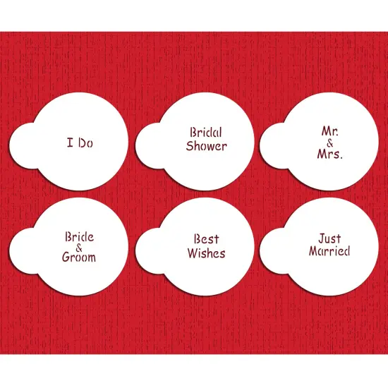 Wedding Lettering Cookie Stencil Set: Bride & Groom, Best Wishes, Just Married, I Do, Bridal Shower, Mr & Mrs | C826 by Designer Stencils | Cookie Decorating Tools | {2}