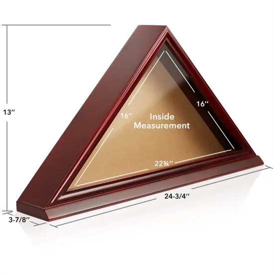 Reminded Memorial Veteran American Flag Display Case, Solid Wood Cherry Finish {4}