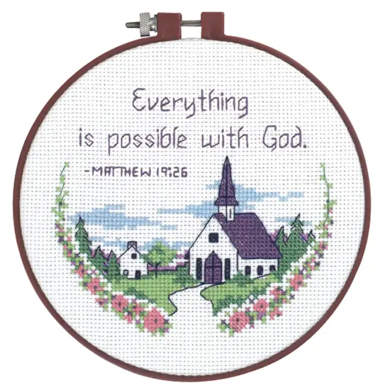 Dimensions Learn-A-Craft Counted Cross Stitch Kit 6" Round-Everything Is Possible {1}