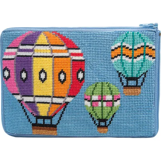 Stitch & Zip Needlepoint Purse Kit- Balloons in Flight Multicolor {1}