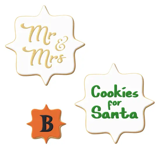 CookieCutter.com Plaque Frames 3 Piece Cookie Cutters Set, Large, Medium, Small, Tin Plate Steel, USA {3}