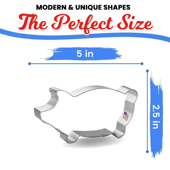CookieCutter.com Marranitos Pig Cookie Cutters 5 in, Tin Plate Steel, Handmade in the USA {2}