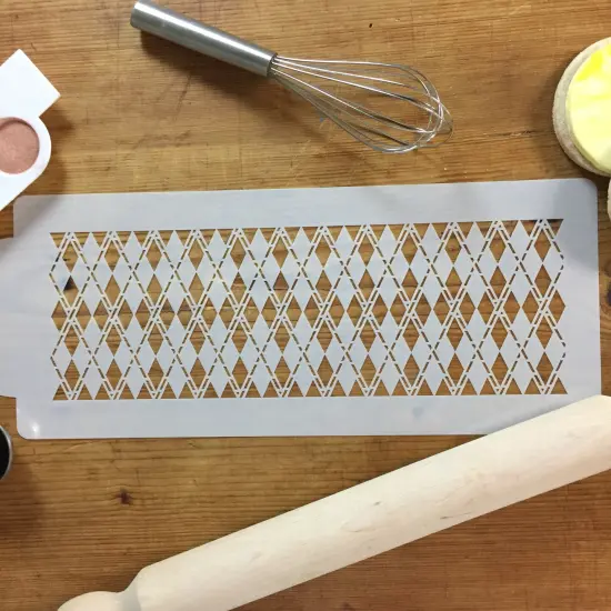 Argyle Cake Stencil | C719 by Designer Stencils | Stencils for Royal Icing, Airbrush, Dusting Powder | {4}