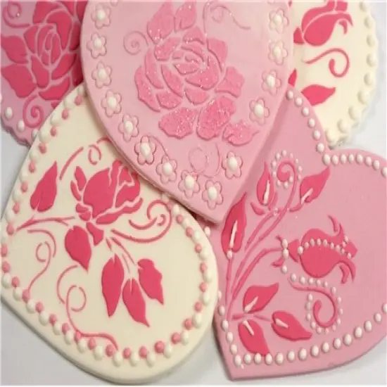 Roses are Red Cookie Stencils | C809 by Designer Stencils | Cookie Decorating Tools | Baking Stencils for Royal Icing, Airbrush, Dusting Powder | Reusable Plastic Food Grade Stencil for Cookies | Easy to Use & Clean Cookie Stencil {3}