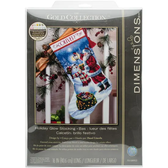 Dimensions Gold Collection Counted Cross Stitch Kit 16" Long-Holiday Glow Stocking {1}