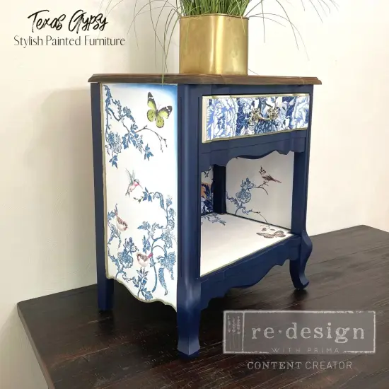 Redesign Decor Stamp-Distressed Floral Prts 12"x12" (7 pcs) {4}