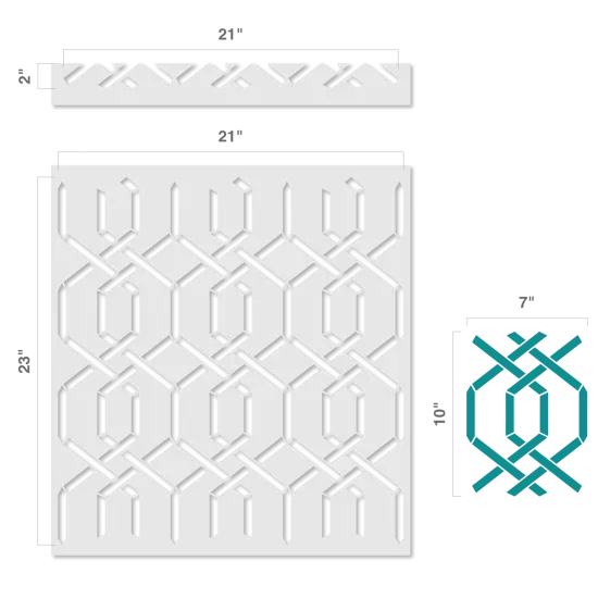 Moorish Lattice Wall Stencil | 3729 by Designer Stencils | Pattern Stencils | Reusable Stencils for Painting | Safe & Reusable Template for Wall Decor | Try This Stencil Instead of a Wallpaper | Easy to Use & Clean Art Stencil Pattern {3}