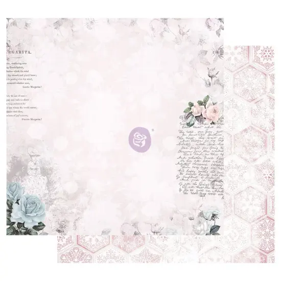 Prima Marketing Inc Prima Marketing Poetic Rose Foiled Double-Sided Cardstock 12"x12"-Waiting For The One 655350849030 {1}