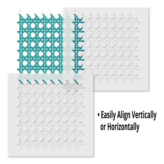Caned Lattice Wall Stencil | 3477 by Designer Stencils | Pattern Stencils | Reusable Stencils for Painting | Safe & Reusable Template for Wall Decor | Try This Stencil Instead of a Wallpaper | Easy to Use & Clean Art Stencil Pattern {4}