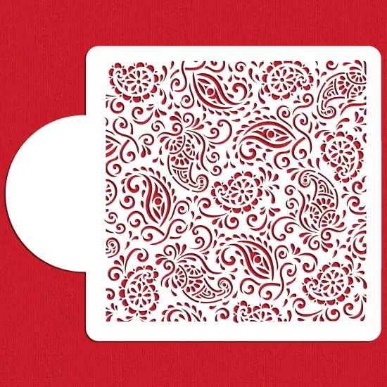 Paisley Henna Miniprint Cake Stencil | C820 by Designer Stencils | Cake Decorating Tools | {1}