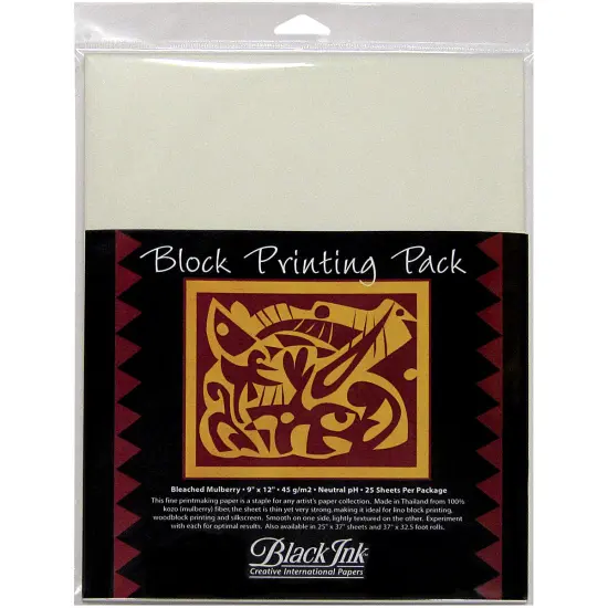 Black Ink Block Printing Paper Pack {2}