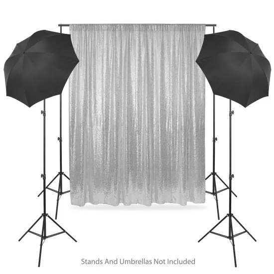 Lann's Linens (Set of 4) Sequin Photography Backdrop Curtains - 2ft x 8ft Tall Glitter Background&nbsp;Panels for Wedding, Party or Photo Booth {4}