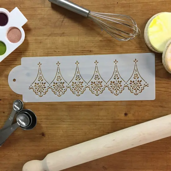 Alencon Lace Cake Stencil Companion | C761 by Designer Stencils | Cake Decorating Tools | {5}