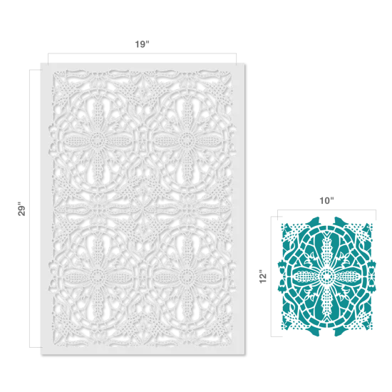 Spanish Lace All Over Wall Stencil | 3706 by Designer Stencils | Pattern Stencils | Reusable Stencils for Painting | Safe & Reusable Template for Wall Decor | Try This Stencil Instead of a Wallpaper | Easy to Use & Clean Art Stencil Pattern {3}