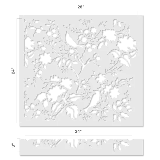 Contemporary Birds in Trees Wall Stencil | 3709 by Designer Stencils | Animal & Nature Stencils | Reusable Art Craft Stencils for Painting on Walls, Canvas, Wood | Reusable Plastic Paint Stencil for Home Makeover | Easy to Use & Clean Art Stencil {2}