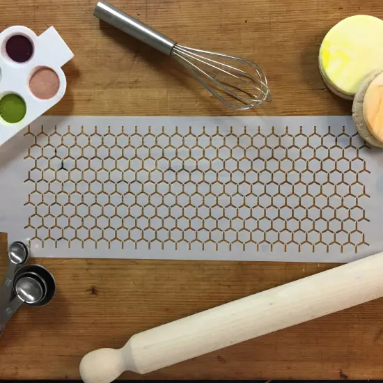 Honeycomb Cake Stencil Side | C773 by Designer Stencils | Cake Decorating Tools | {4}